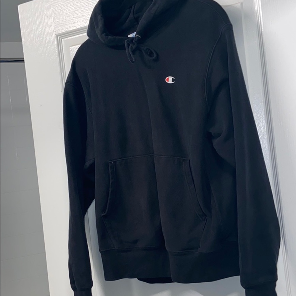 Black champion hooded jacket
